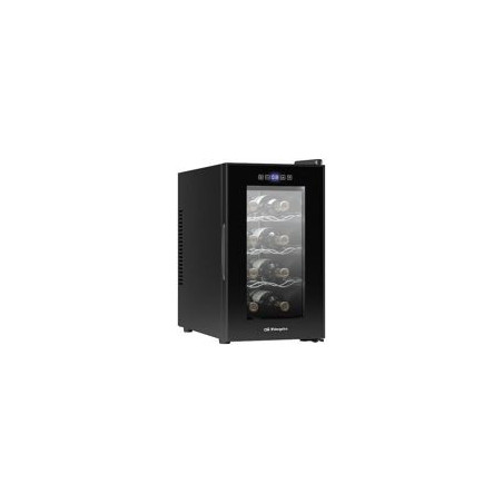 ORBEGOZO Vinoteca 8 botellas, E, 21L, Silenciosa y sin vibraciones, Luz interior LED, Pantalla digital LCD y panel de contgrol