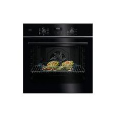 AEG Horno Multif. 9, A+, SurroundCook, Cristal Negro con perfil Inox Infinity y tirador Negro anodizado, Aqua Clean, Display