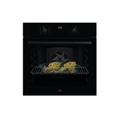 AEG Horno Multif. 7, SurroundCook, Cristal Negro y tirador Negro anodizado, A+, Aqua Clean, Display LED, mandos escamoteables