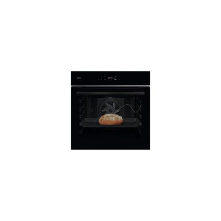 AEG Horno Pirolit. MealAssist, Cristal Negro con perfil Inox y tirador Negro anodizado, A++, 16 Prog + 160 Auto prog, Display