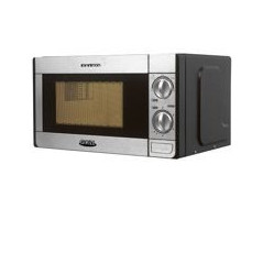INFINITON Microondas 20L INOX 700W, Grill 1000W, apertura con boton, 25,5 cm plato, 9 niveles de fuerza, temporiz. 35 min