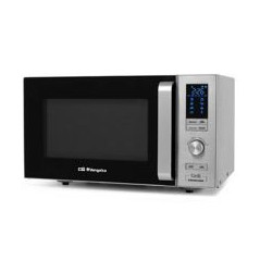 ORBEGOZO Microondas 25L 900w Conveccion, Grill 1950w, Interior de acero inoxidable. 6 niveles de potencia. Temporizador de 95