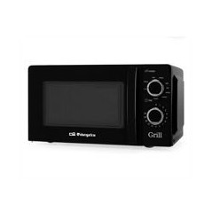 ORBEGOZO Microondas 20L 700w, Grill de 900w NEGRO, 9 niveles de potencia. Programa de descongelacion