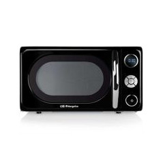 ORBEGOZO Microondas 20L 700w, Grill 900w, NEGRO, Temporizador digital 95 min., Pantalla de control LED