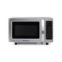 ORBEGOZO Microondas 25L Profesional, 1000w, Frontal Inox, SIN GRILL, Base ceramica sin plato giratorio, cavidad interior inox