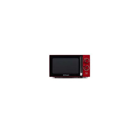 ORBEGOZO Microondas 20L 700w, sin grill, ROJO, 6 niveles de potencia, temporizador 30 min.