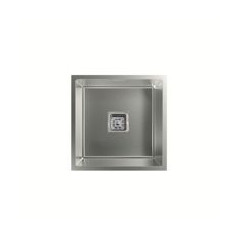 EDESA Fregadero Inox bajo encimera 1C cub. cuadrada con base de piramide invertida, sin orificio de griferia, Prof. de la cub