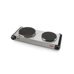 TRISTAR Hornillo sobremesa 2F electrico 15,5 cm. y 18,5 cm. 1000/1500w,2 termostatos regulables, exterior Inox