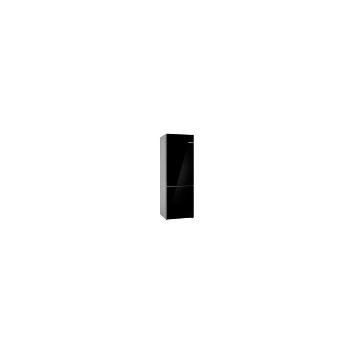 BOSCH Combi NF 203x70x67, Puertas Cristal Negro, C, Vitafresh XXL, Tirador vertical integrado.