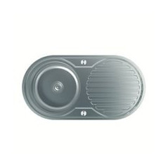 EDESA Fregadero Inox encastre 1C1E, cub. redonda, Reversible con orificio de griferia, Prof. de la cub. de 17 cm.