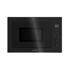 INFINITON Microondas Integr. 25L. Cristal Negro, 900W, Grill 1000W, LED, apertura con boton, 31,5 cm plato, 8 prog