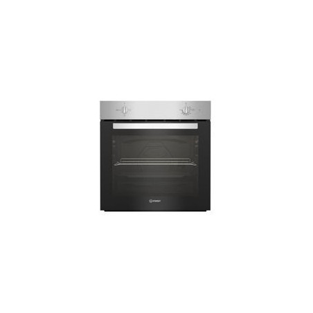 INDESIT Horno Estatico Inox, 1Parrilla + 1 bandeja, A, Hidrolítico, Click&Clean, 2 cristales en la puerta