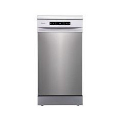 HISENSE Lavavaj. 45 cm. 11 cub. Inox, D, Inverter, Control Tactil, Apertura Automatica de Puerta, 3er Bandeja, 1/2 Carga