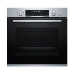 BOSCH Horno Multif. 10 con vapor, A, Cristal negro/inox, Display LCD, Gourmet 30 recetas, 1 clipRail, Mandos ocultables, HC