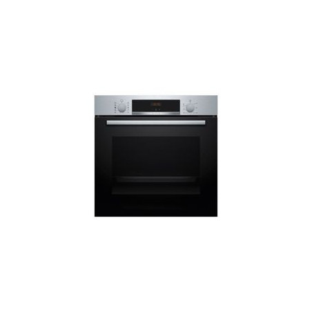 BOSCH Horno Multif. 8 con vapor añadido, A+, Asistente de limpieza con agua, Ap. Abatible, Cristal negro/inox, Display LED