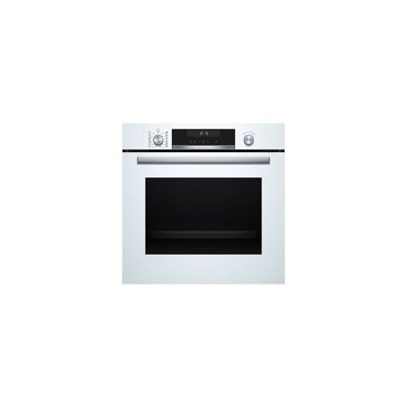 BOSCH Horno Pirolit. Multif. 9, A+, HC, Ap. Abatible, Cristal blanco, AirFry, Display LCD, Gourmet 30 recetas, Railes 1 nivel