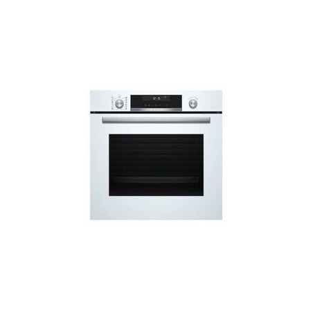 BOSCH Horno Pirolit. Multif 9, A, Cristal blanco, Display LCD, Gourmet 30 recetas, 1 clipRail, Mandos ocultables, Apertura y