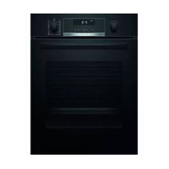BOSCH Horno Pirolit. Multif. 9, Cristal negro, A, Display LCD, Gourmet 30 recetas, 1 clipRail, Mandos ocultables, Apertura y