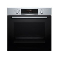 BOSCH Horno Multif. 7, A+, Asistente de limpieza con agua, Ap. Abatible, Cristal negro/inox, Display LCD, Gourmet 10 recetas