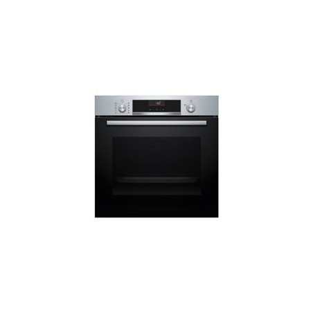 BOSCH Horno Multif. 7, A+, Asistente de limpieza con agua, Ap. Abatible, Cristal negro/inox, Display LCD, Gourmet 10 recetas
