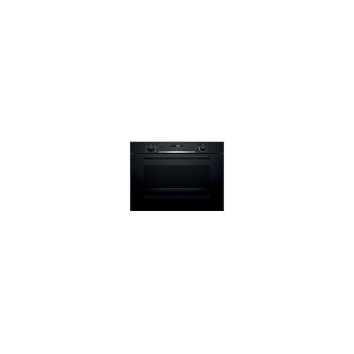 BOSCH Horno Multif. 7, A, Cristal Negro, Display LCD, Gourmet 10 recetas, 1 clipRail, Mandos ocultables, Temperatura en display
