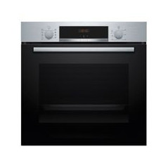 BOSCH Horno Multif. 7, A+, Asistente de limpieza con agua, Ap. Abatible, Cristal negro/inox, Display LED, Railes 1 nivel