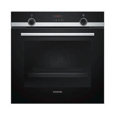 SIEMENS Horno Pirolit. Multif. 7, Cristal negro/inox, A, Ap. Abatible, Display LED, 10 recetas, Railes 1 nivel, Mandos fijos