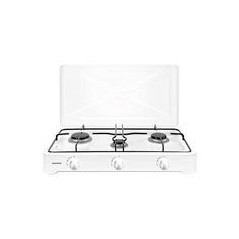 INFINITON Hornillo Gas 3F (9,58X 60,2 X 37,1 cm) 1x1,85kW, 1x1,50kW, 1x1kW, Butano, Control de temperatura mecanico,quemadores