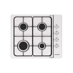 INFINITON Encimera 4F GAS Inox, Kit gas ciudad, Quemadores desmontables, Mandos frontales, Encastre: 56x48