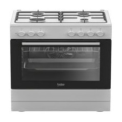 BEKO Cocina 4F gas, 85x60x60, Soportes esmaltados , Horno electrico Multif.  6 asistido ventilador, Tapa Cristal, Gas Natural