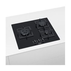 SIEMENS Encimera Cristalgas 3F, wok 4 kW, gasStop, parrillas hierro fundido, autoencendido, posibilidad de instalacion sobre