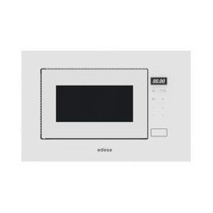 EDESA Microondas Integr. 20L sin marco en cristal blanco, Display, Grill 800w, MW 700w, integración en columna o mueble alto