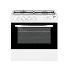 BEKO Cocina 4F gas 85x50x50, Horno Gas 2 valvulas con Grill, Gas Natural (Inyectores G.Butano) Blanco