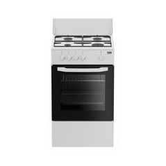 BEKO Cocina 4F gas 85x50x50, c/horno gas, sin portab. Butano, (Inyectores G.Natural) / Blanco
