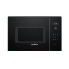 BOSCH Microondas 25L Integr. sin marco, Electronico, 38 cm., Cristal negro, Display LED, 8 prog. auto., plato giratorio 31,5