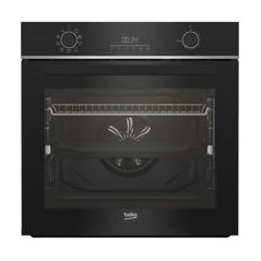BEKO Horno Pirolit. Multif. Negro, Clase A, Display digital, Func. Airfry, 4 cristales, Rail Telescopico