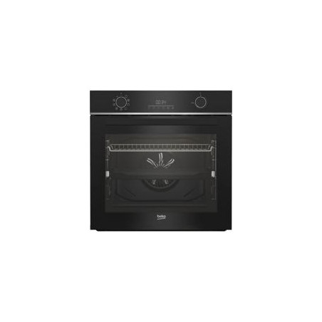 BEKO Horno Pirolit. Multif. Negro, Clase A, Display digital, Func. Airfry, 4 cristales, Rail Telescopico