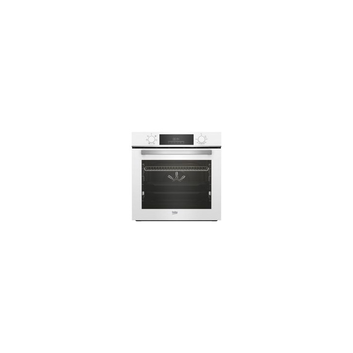 BEKO Horno Multif. 6, AEROPERFECT, A, Cristal Blanco, Limpieza SteamShine, Display digital, Rail Telescopico, 72 L