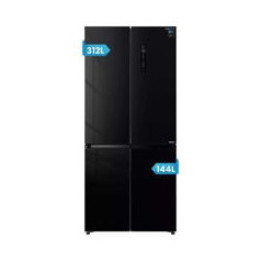 INFINITON Frigo Americano 4P NF 190x83,3x58, CRISTAL NEGRO, E, Inverter, Zona WTR, Display, LUZ LED, ECO System -  SLOT IN