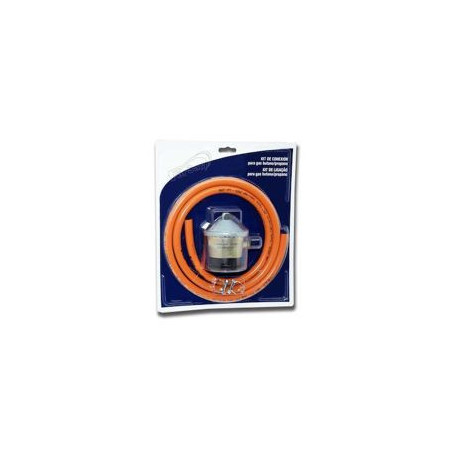 FERSAY Kit Butano, regulador de gas 30gr + Goma 1.5 mts. y 2 bridas