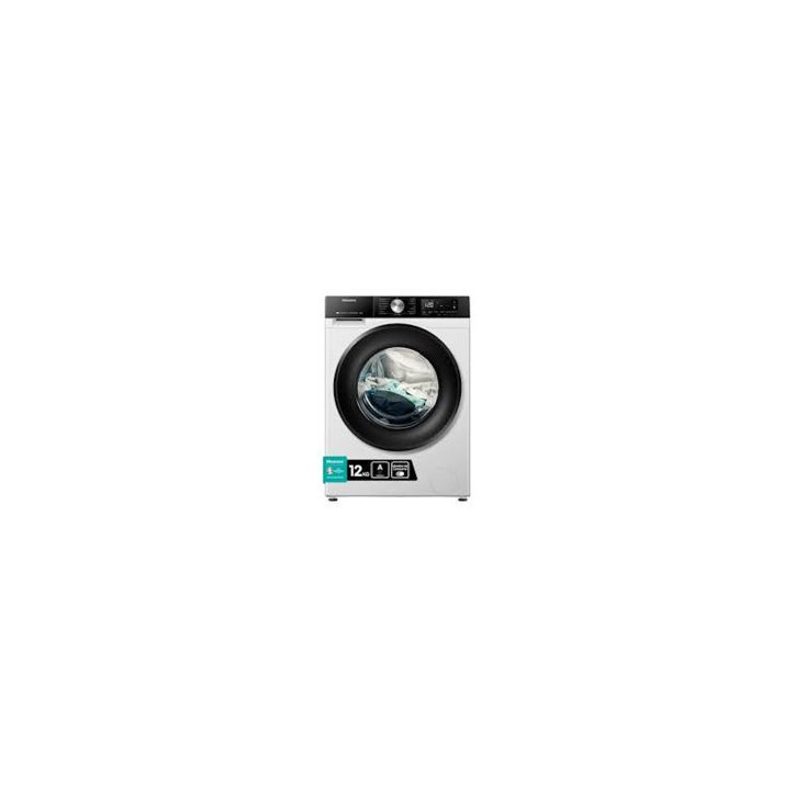 HISENSE Lavad. C/F 12Kg 1400rpm, Blanco, A-20%, WiFi, Programacion Asistida, Monitor de Consumo, Smart Pair, Hygiene Guard