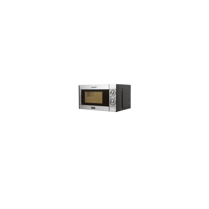 INFINITON Microondas 20L INOX 700W, Grill 1000W, apertura con boton, 25,5 cm plato, 9 niveles de fuerza, temporiz. 35 min