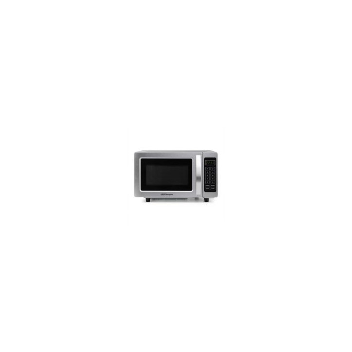 ORBEGOZO Microondas 25L Profesional, 1000w, Frontal Inox, SIN GRILL, Base ceramica sin plato giratorio, cavidad interior inox