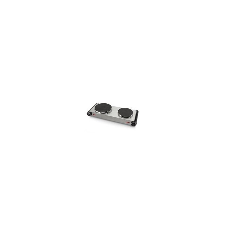 TRISTAR Hornillo sobremesa 2F electrico 15,5 cm. y 18,5 cm. 1000/1500w,2 termostatos regulables, exterior Inox