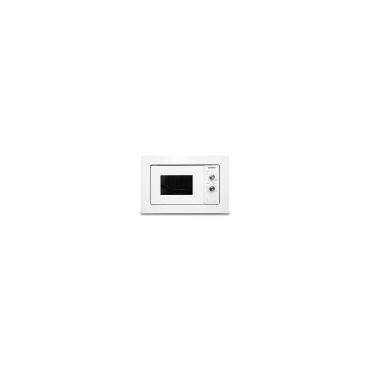 INFINITON Microondas Integr. 20L. Blanco Cristal templado, 800W, Grill 1000W, LED, 25,5 cm plato, 9 progr. temporizador 35 min
