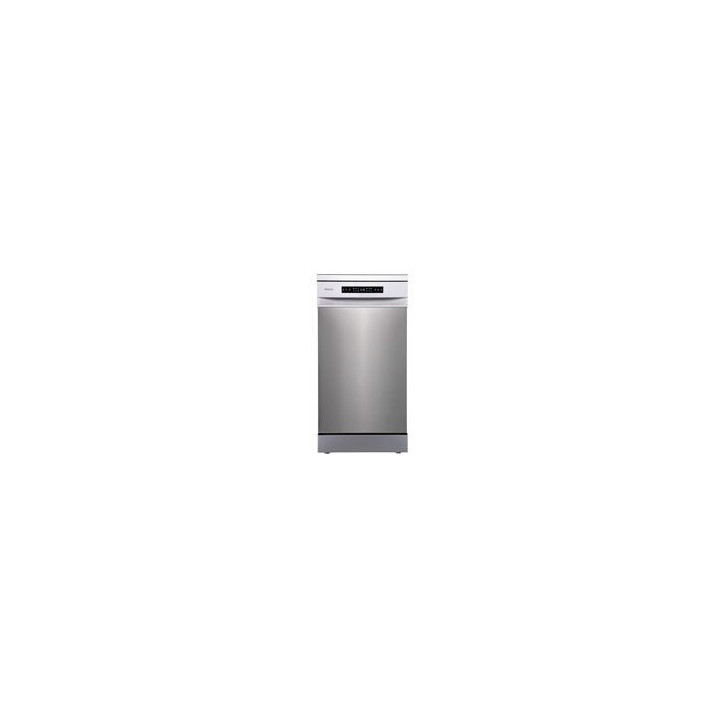 HISENSE Lavavaj. 45 cm. 11 cub. Inox, D, Inverter, Control Tactil, Apertura Automatica de Puerta, 3er Bandeja, 1/2 Carga