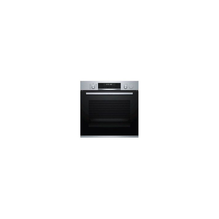 BOSCH Horno Multif. 10 con vapor, A, Cristal negro/inox, Display LCD, Gourmet 30 recetas, 1 clipRail, Mandos ocultables, HC