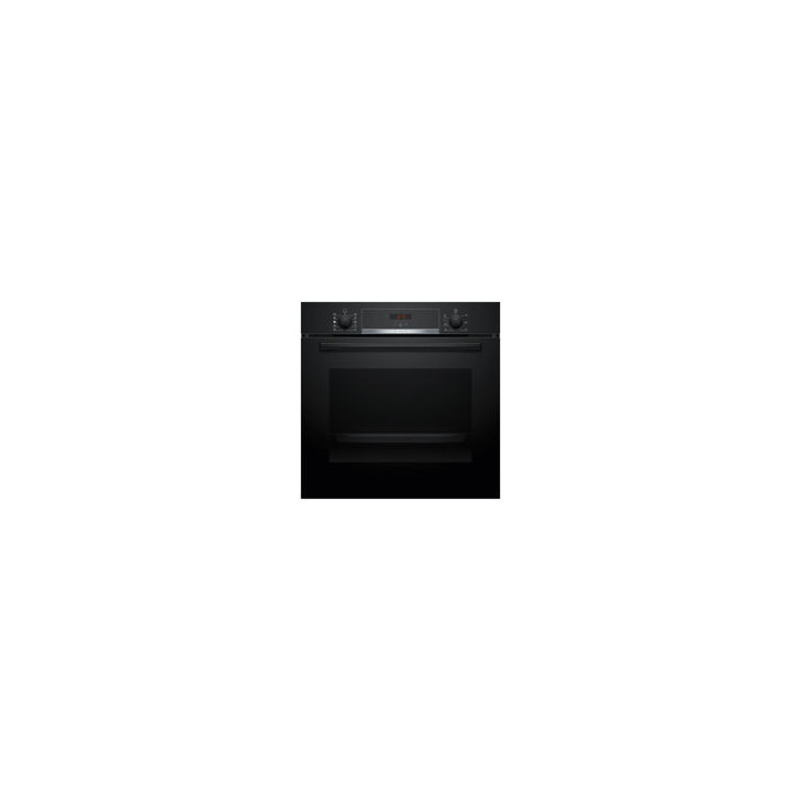BOSCH Horno Pirolit. Multif. con vapor añadido, A+, Cristal Negro/Inox, Display LED, Railes 1 nivel, Mandos ocultables
