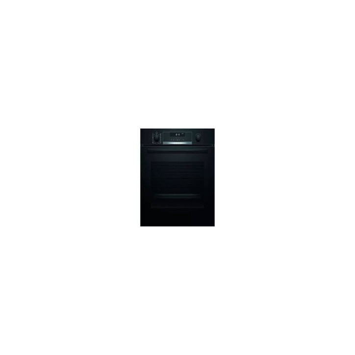 BOSCH Horno Pirolit. Multif. 9, Cristal negro, A, Display LCD, Gourmet 30 recetas, 1 clipRail, Mandos ocultables, Apertura y