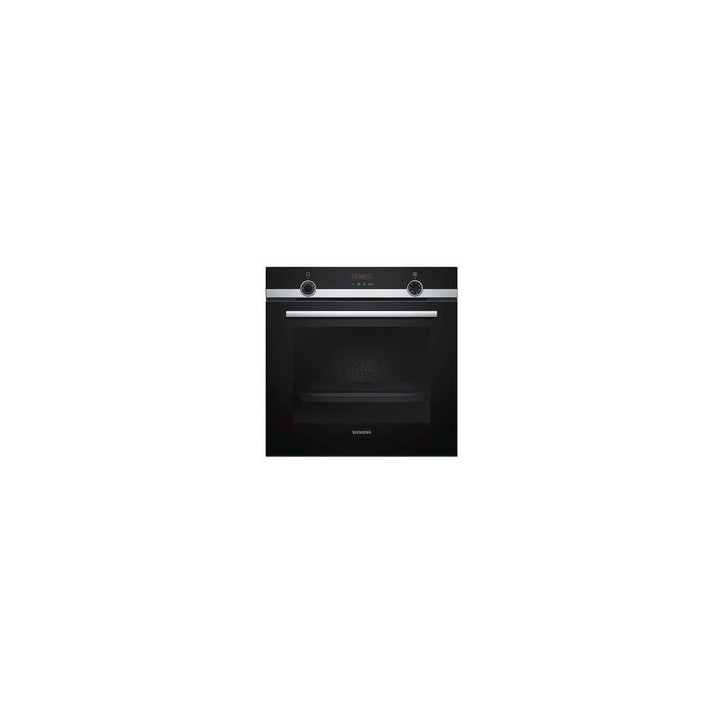 SIEMENS Horno Pirolit. Multif. 7, Cristal negro/inox, A, Ap. Abatible, Display LED, 10 recetas, Railes 1 nivel, Mandos fijos